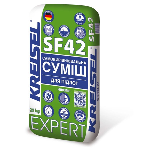 Самовирівнювальна суміш EXPERT SF42 для підлог, нівелір 2–40 мм