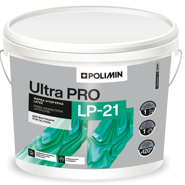 Краска интерьерная Polimin LP-21 ULTRA PRO 14 кг
